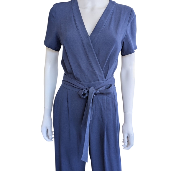 Diane Von Furstenberg Navy Wrap Jumpsuit - Picture 1 of 4